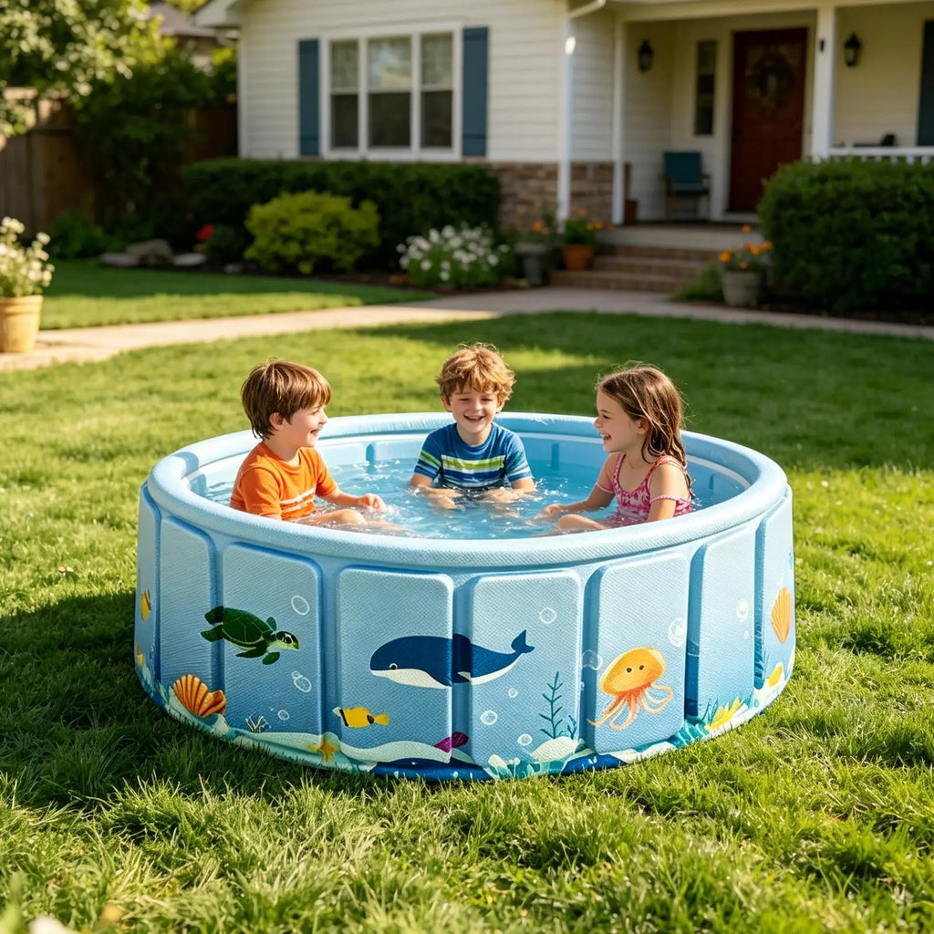 Foldable Dog & Kids Pool – Portable Backyard Swimming Tub Foldable Swimming Pool Axl