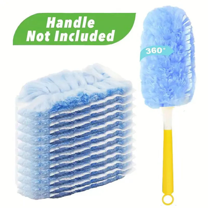 Microfiber Duster Refills 10-Pack – 360° Rotating, Unscented Duster Refills Axl 10pcs Handle