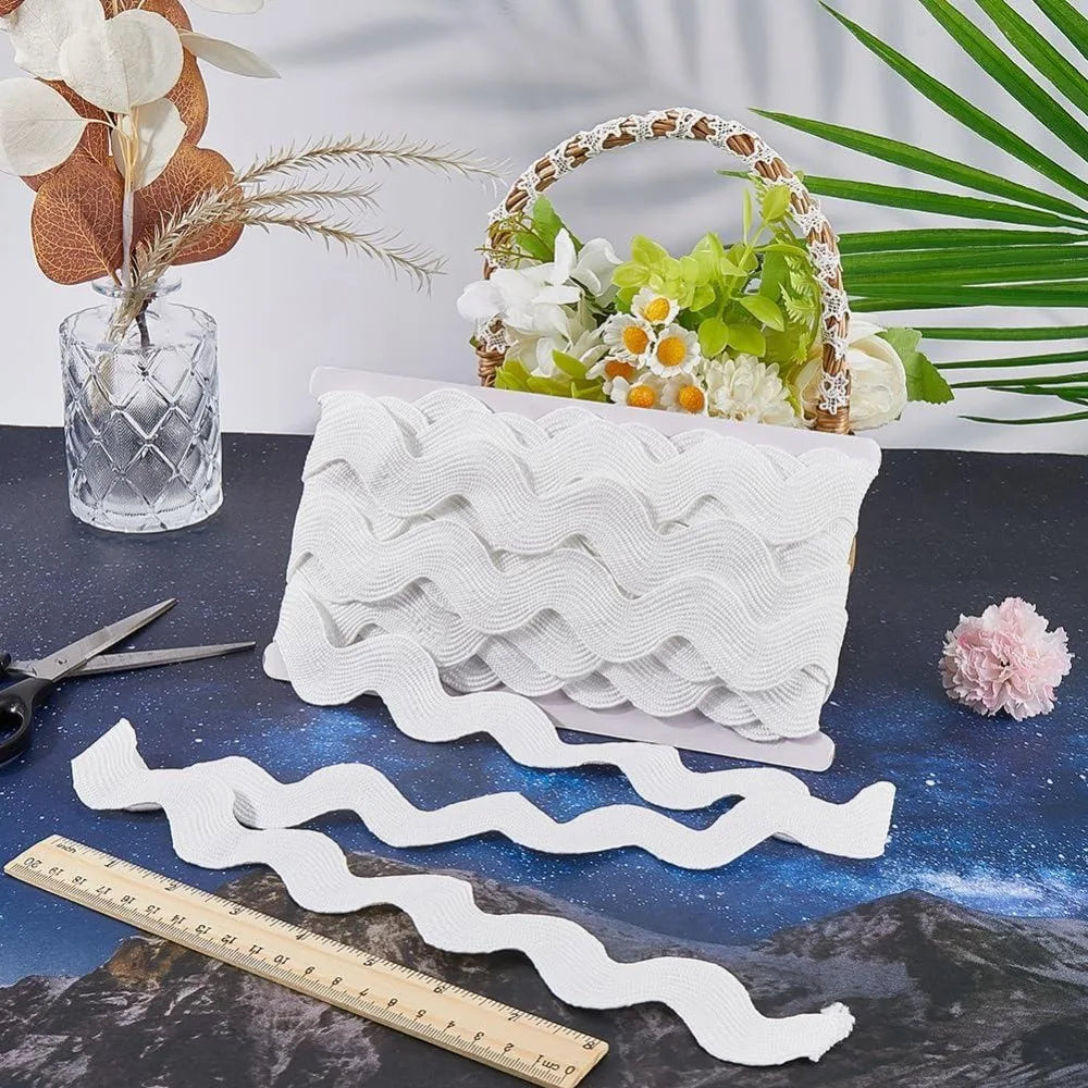 White Jumbo Rick Rack Trim 10 Yards – 1.58" Zig Zag Ribbon Sewing Trim Ribbon Axl