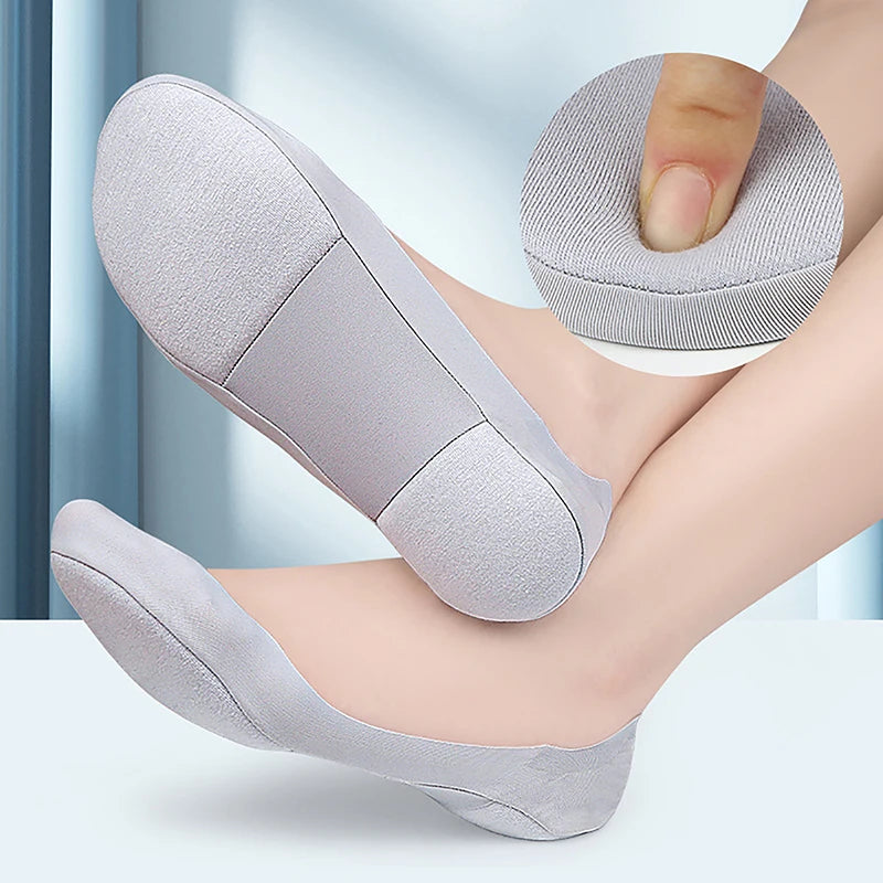3D Arch Massage No-Show Socks | Silicone Heel Grip Women Massage No-Show Socks Axl
