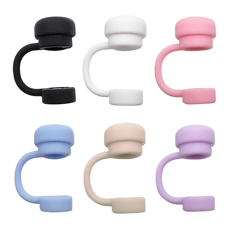 Reusable Silicone Straw Covers – Spill & Dust Proof Caps Straw Cover Caps Axl 6pcs