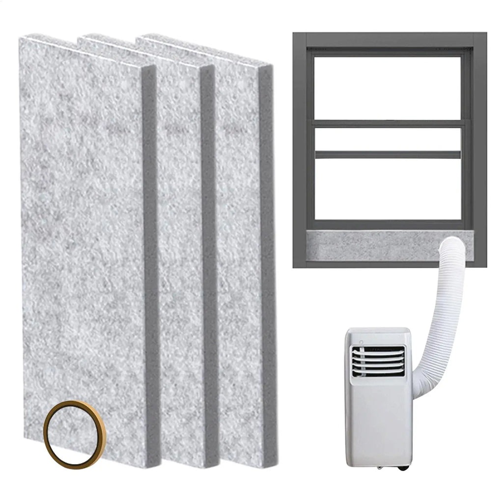 Portable AC Window Foam Seal Kit – 3-Panel Insulation Vent AC Window Seal Kit Axl