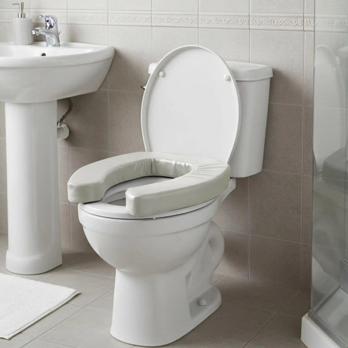 Ergonomic Padded Toilet Seat Riser – Non-Slip Waterproof Aid Toilet Seat Riser Axl