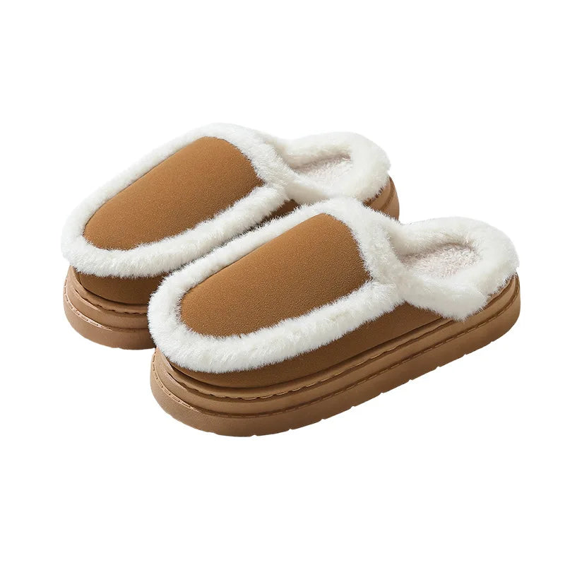 Women's Fluffy Plush Slippers – Plus Size Non-Slip Faux Suede Women's Plush Slippers Axl