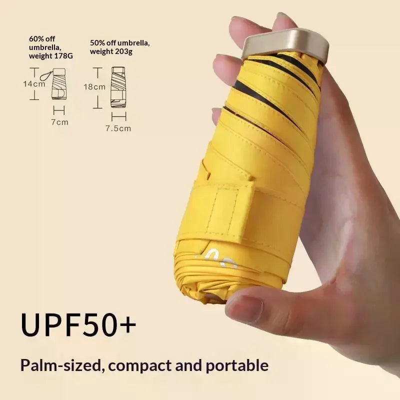 5-Fold Mini Travel Umbrella UPF50+ UV & Rain – Compact Compact Travel Umbrella Axl