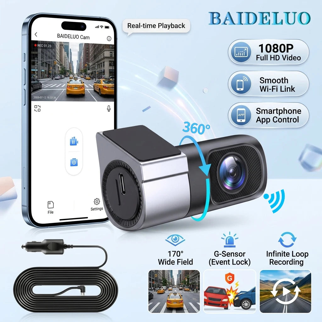 Mini Hidden 1080P Dash Cam – Night Vision, WiFi & Parking Mode Dash Camera Axl