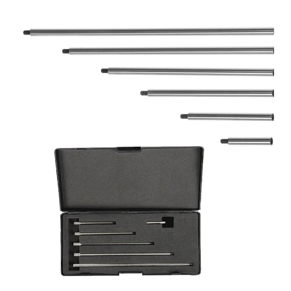 6-Pc Dial Indicator Extension Rod Set | M2.5 Thread 25–152mm Indicator Extension Rods Axl