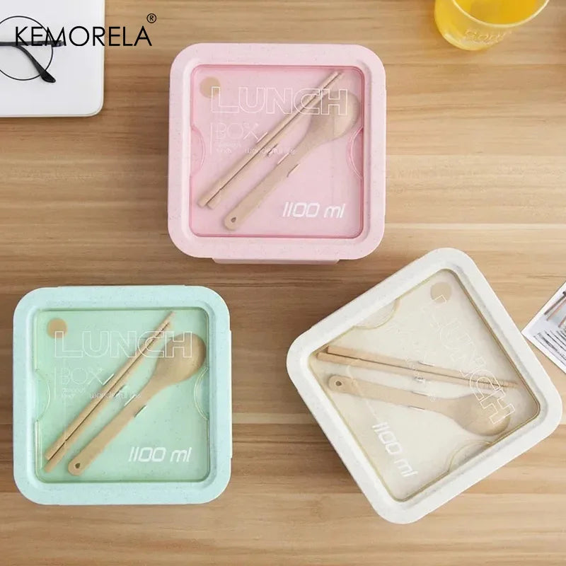 KEMORELA Wheat Straw Bento Box – BPA Free Kids Lunch Container Bento Lunch Box Axl
