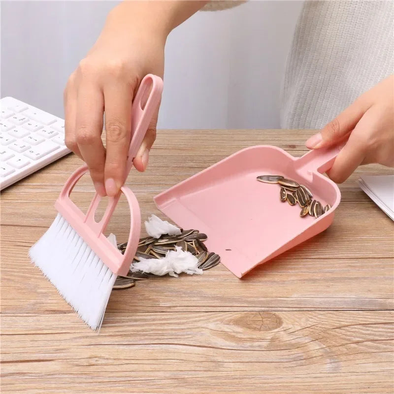 Mini Broom & Dustpan Set – Pet Cage & Desktop Keyboard Cleaner Mini Broom Set Axl