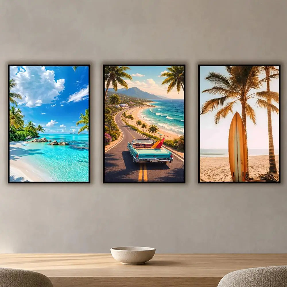 Summer Beach Surfing HD Waterproof Wall Stickers | Home Décor Wall Decal Sticker Axl