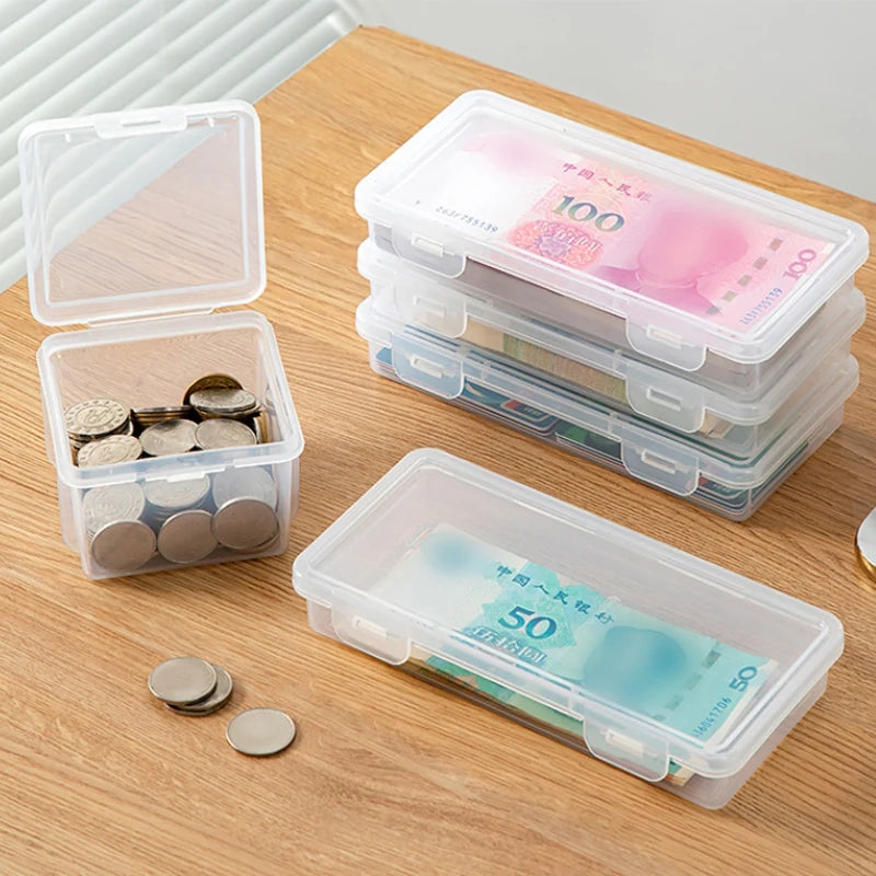 Transparent Portable Storage Box – Coin, Currency & Organizer Storage Box Axl