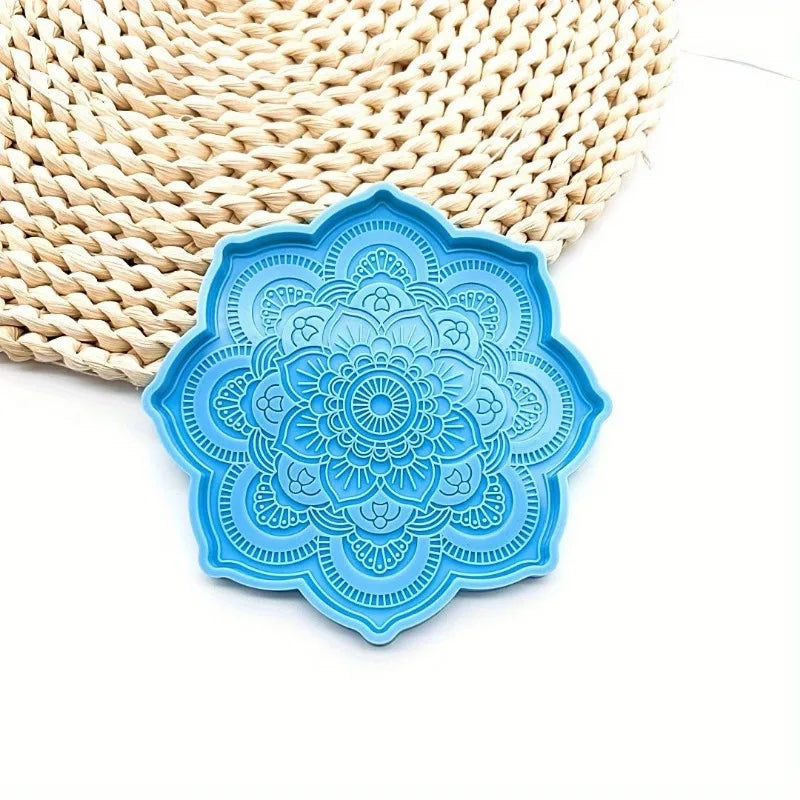 Mandala Silicone Coaster Mold – Epoxy Resin DIY Craft Mould Resin Casting Mold Axl