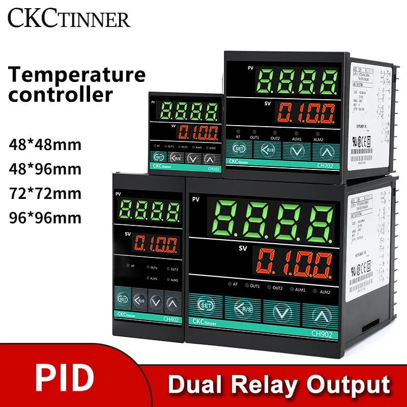 CKCTINNER REX-CH Dual Relay PID Temperature Controller LCD PID Temperature Controller Axl