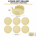 6-Pc Silicone Coasters Set with Holder & Dustproof Lid Silicone Coaster Set Axl 6 Pack Set- Yellow