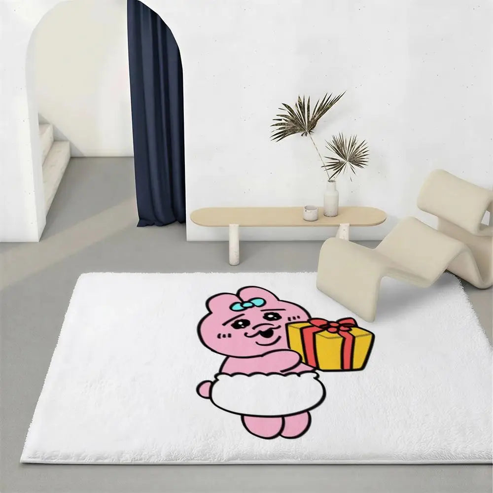 Cute Character Flannel Floor Mat – Non-Slip Soft Indoor Rug Indoor Floor Mat Axl White7 60x90cm