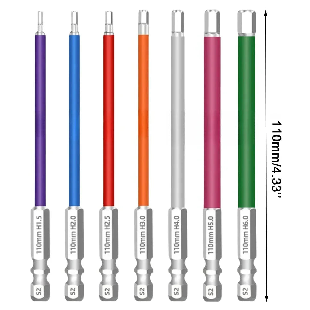 110mm Magnetic Hex Screwdriver Bits Set – 3 or 7 Pcs Screwdriver Bit Set Axl