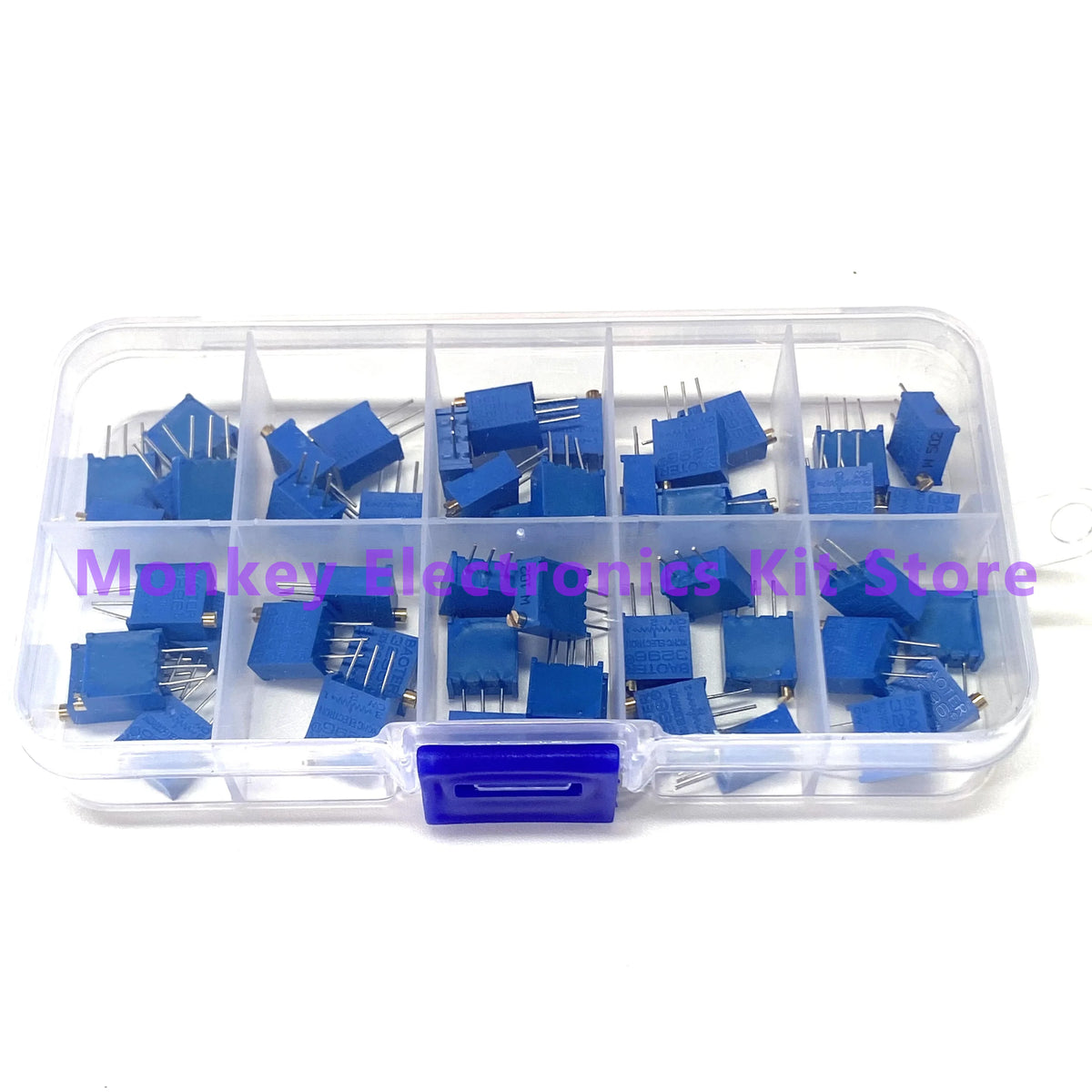 50-Piece 3296W Multiturn Trimmer Potentiometer Kit + Box Trimmer Potentiometer Kit Axl