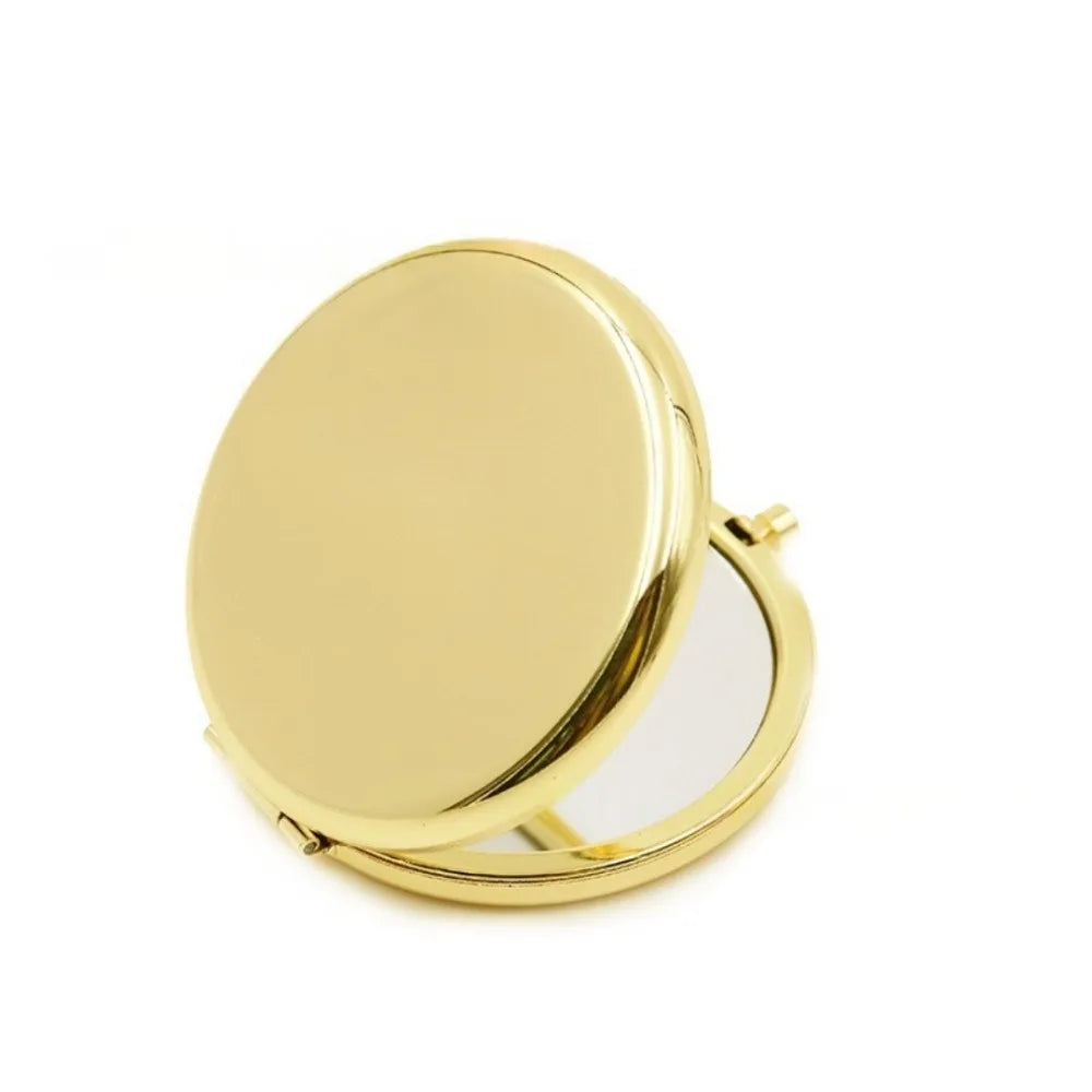 Double-Sided Folding Compact Makeup Mirror – Metal Travel Compact Makeup Mirror Axl