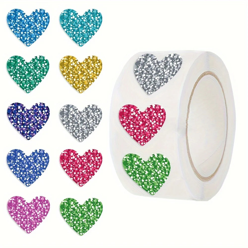 Heart Roll Stickers 500/1000 Sheets – Decorative Seal Stickers Decorative Sticker Roll Axl