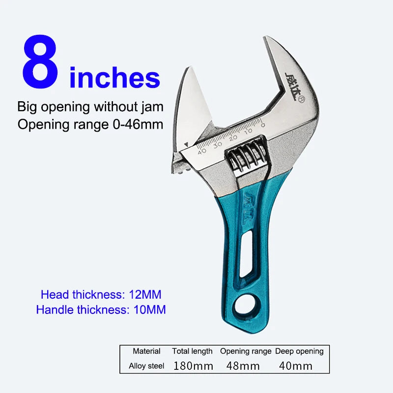 Adjustable Wrench 4/5/6/8 Inch Short Handle Mini Spanner Adjustable Wrench Axl A4