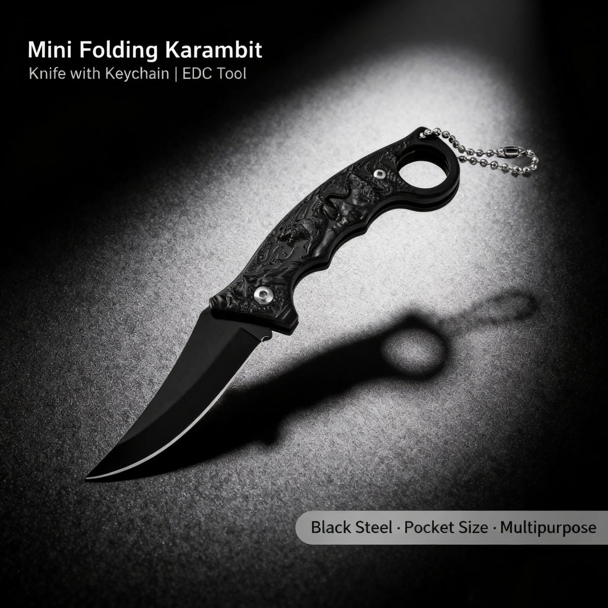 YRIDEFE Mini EDC Fixed Blade Knife – Tiger Handle Outdoor Fixed Blade Knife Axl