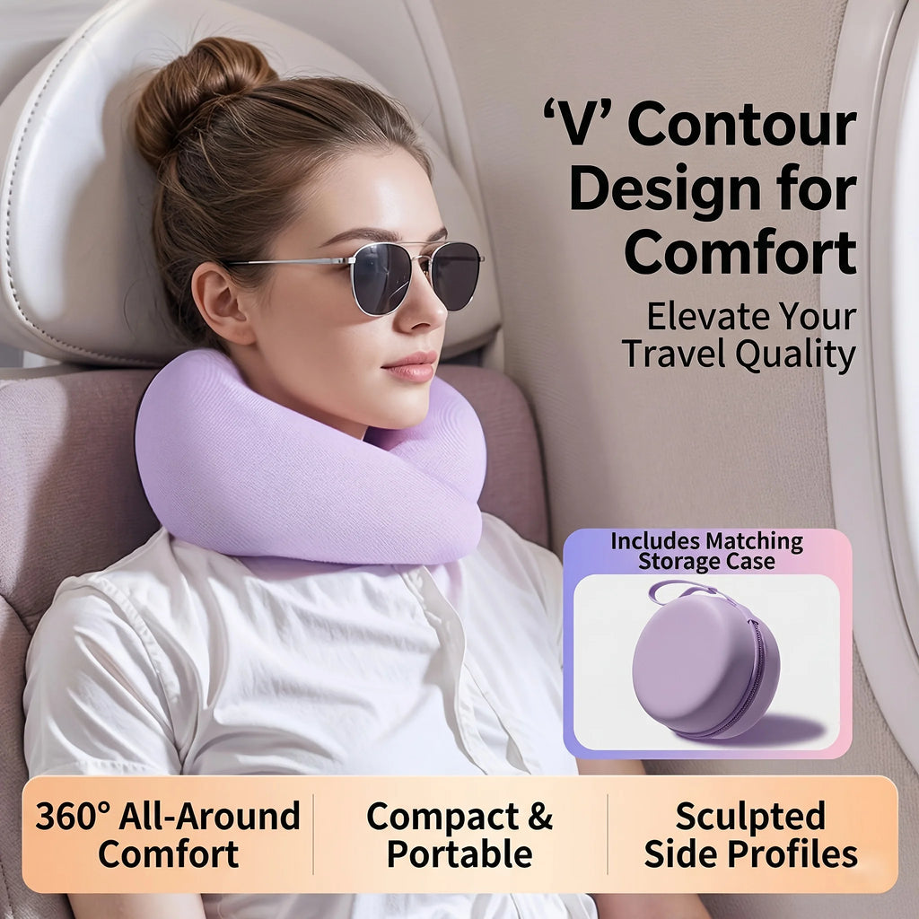 U-Shaped Memory Foam Travel Neck Pillow with Storage Box Travel Neck Pillow Axl