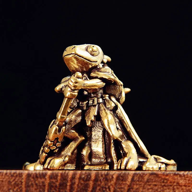Vintage Brass Frog Statue – Antique Miniature Figurine Décor Brass Animal Figurine Axl