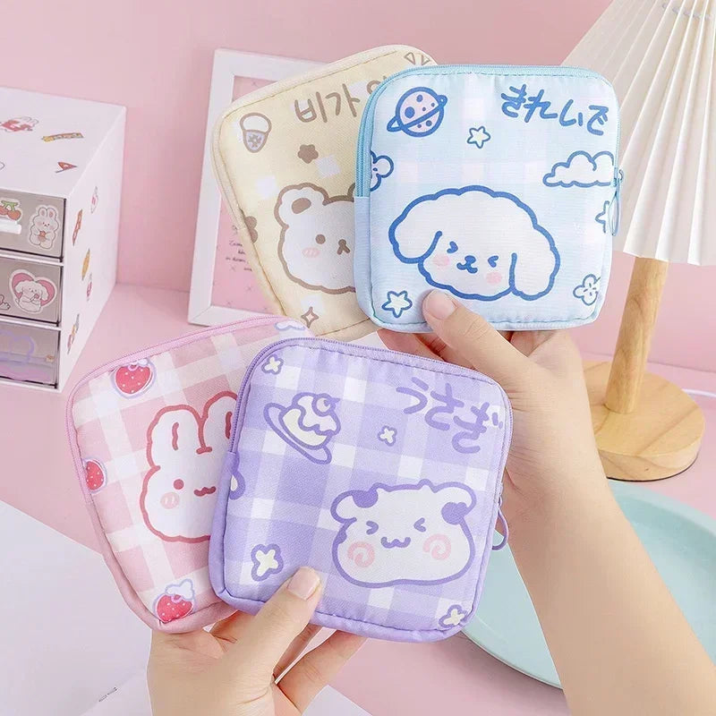 Cute Bear Canvas Organizer Pouch – Mini Multi-Purpose Bag Mini Organizer Pouch Axl