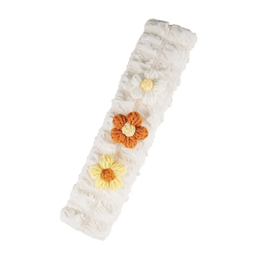 Cute Car Seat Belt Shoulder Pad – Soft Polyester Cover Seat Belt Cover Axl flower yellow 1pc