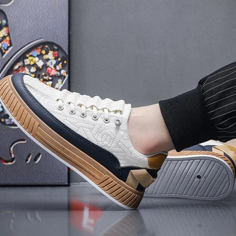 Men's British Style Color Block Casual Board Shoes | Waterproof Casual Board Shoes Axl