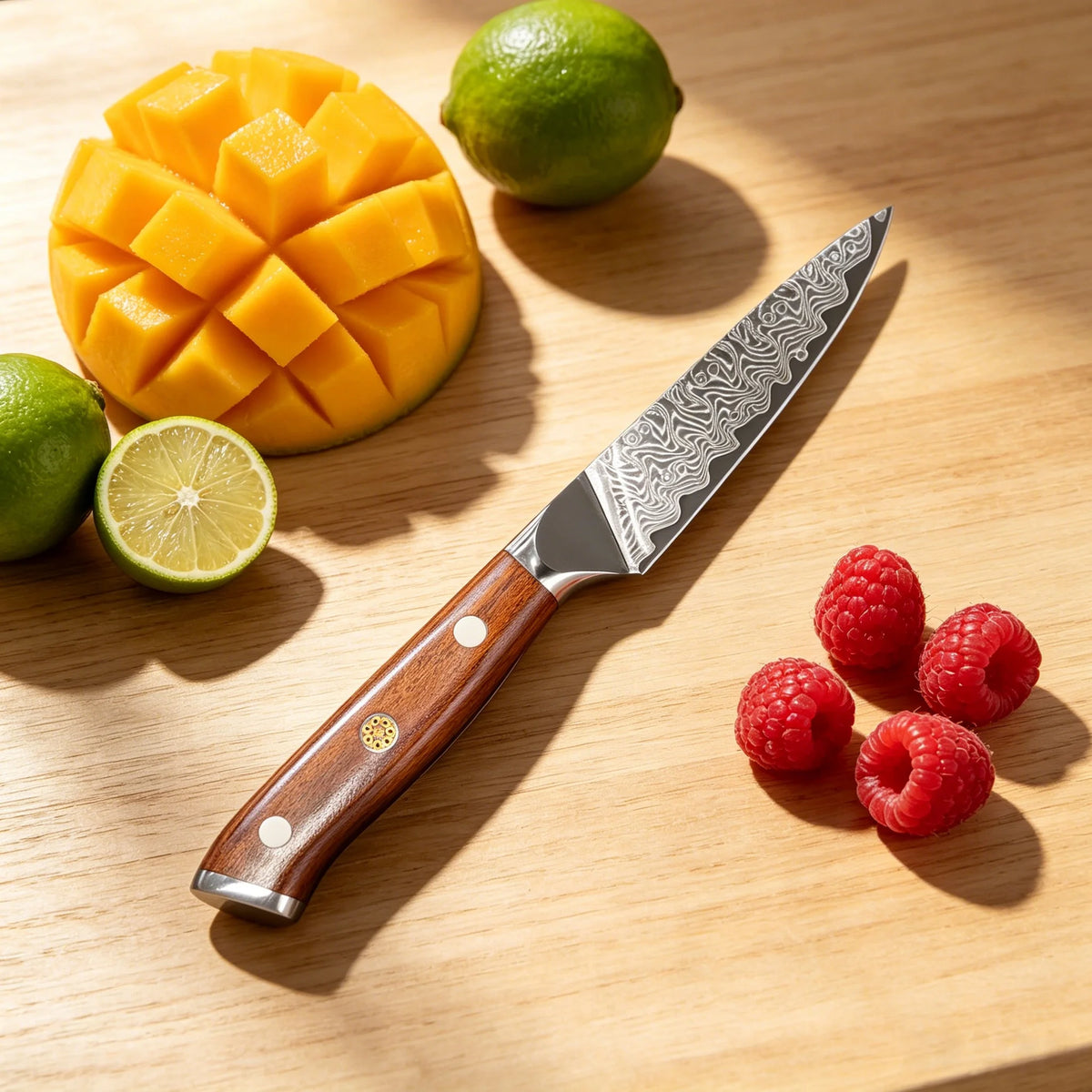 67-Layer Damascus Steel Paring Knife – Super Sharp Utility Knife Damascus Kitchen Knife Axl Fruit Knife