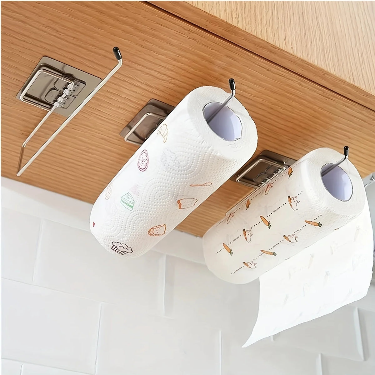 Self-Adhesive Paper Roll & Towel Holder – Stainless Steel Rack Towel & Paper Holder Axl