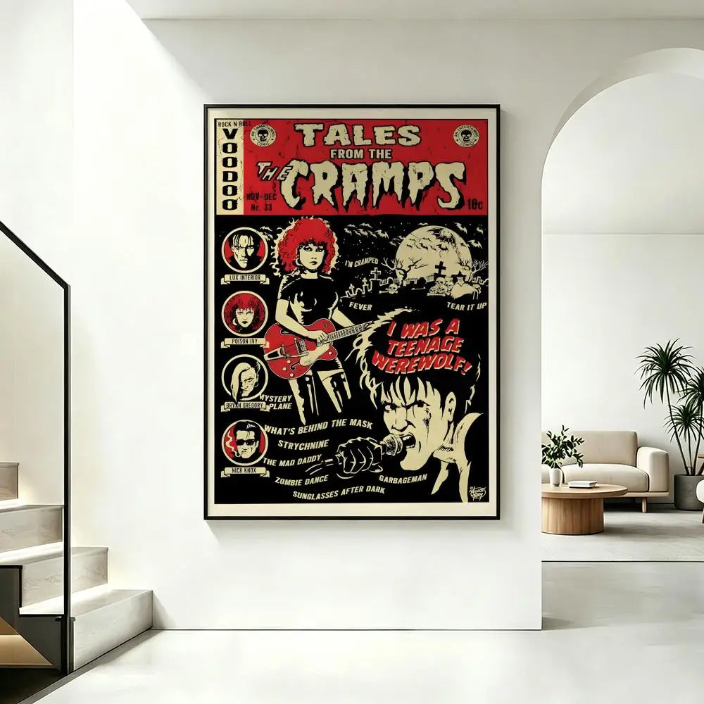 The Cramps Band Poster – HD Waterproof Wall Art Print Music Band Poster Axl