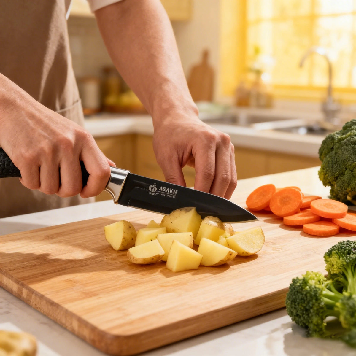 High-Carbon Steel Paring Knife – Sharp Black-Coated Blade Paring Knife Axl