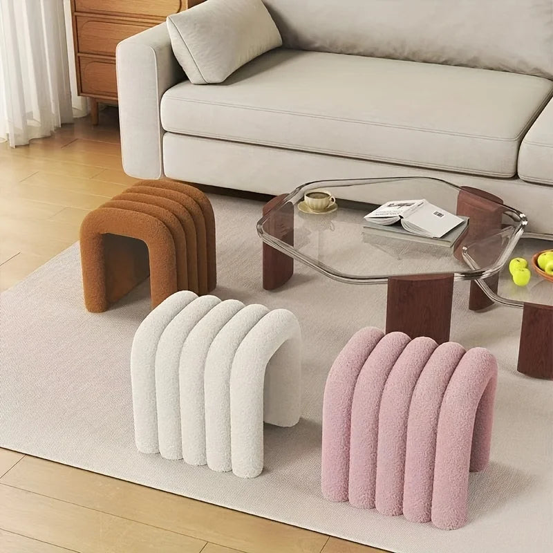Luxury Velvet Accent Stool – Footrest & Makeup Bench Velvet Accent Stool Axl