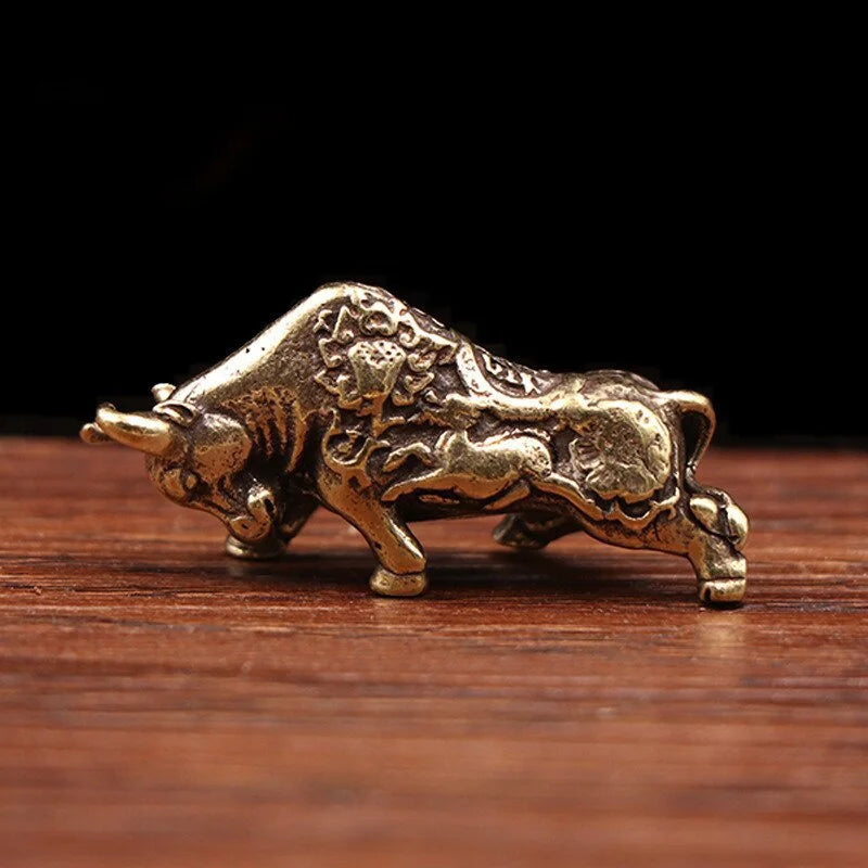 Brass Copper Bullfighting Statue – Lucky Bull Desk Figurine Decorative Figurine Axl