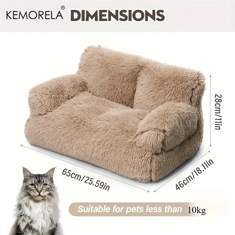 KEMORELA Luxury Long-Hair Cat Sofa Bed for Large Cats Cat Sofa Bed Axl