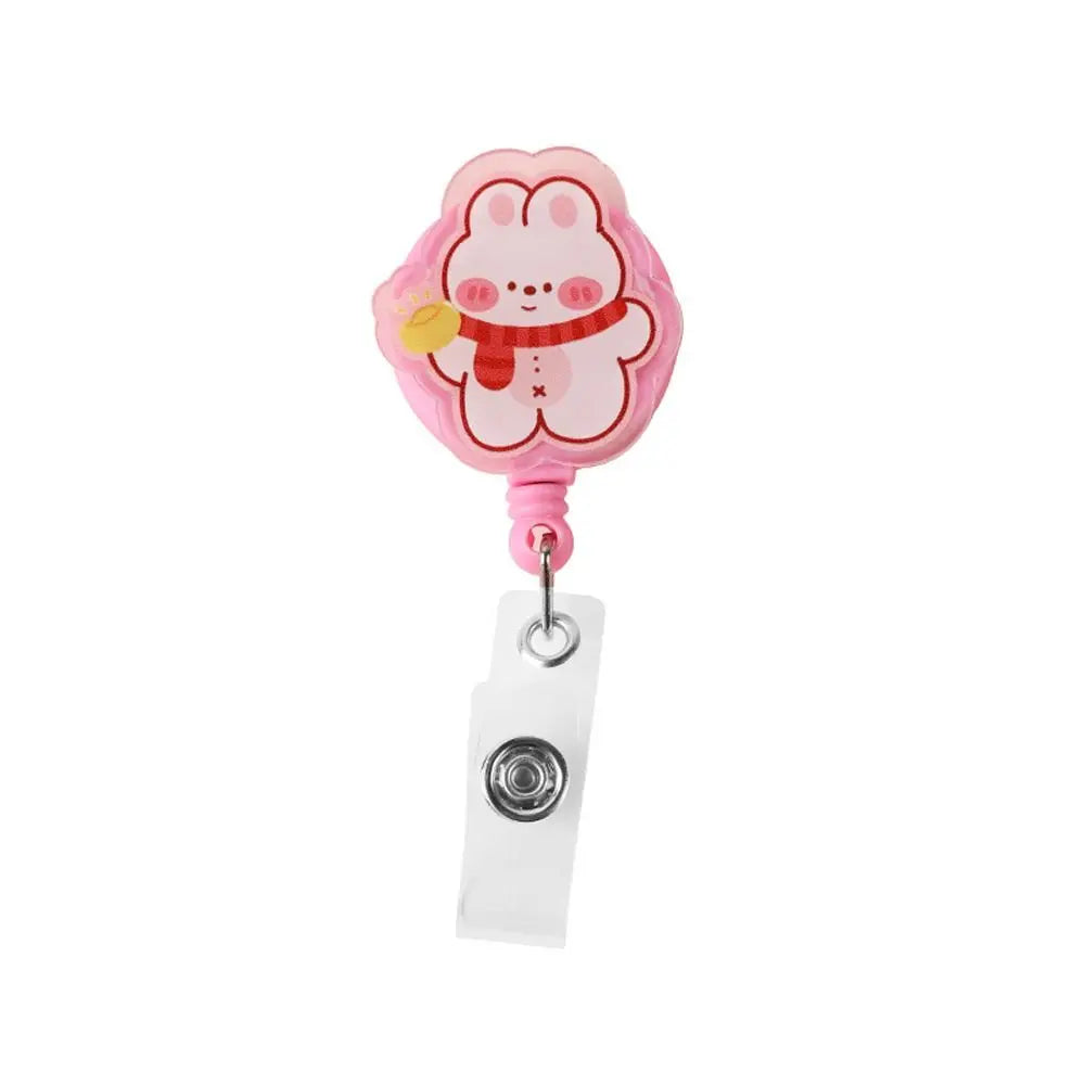 Retractable Badge Reel – Cartoon Acrylic ID Card Holder Clip Retractable Badge Reel Axl