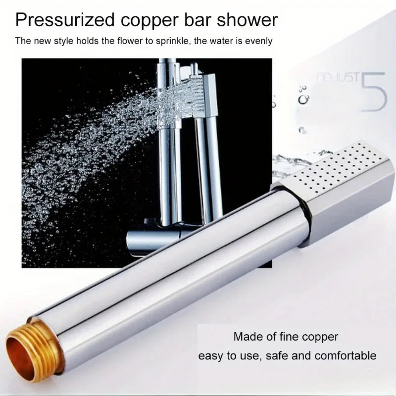 Modern Chrome Handheld Rain Shower Head – Steel & Copper Handheld Shower Head Axl