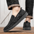 Men's Denim Canvas Slip-On Loafers – Low Top, Big Sizes Canvas Slip-On Loafers Axl black 41