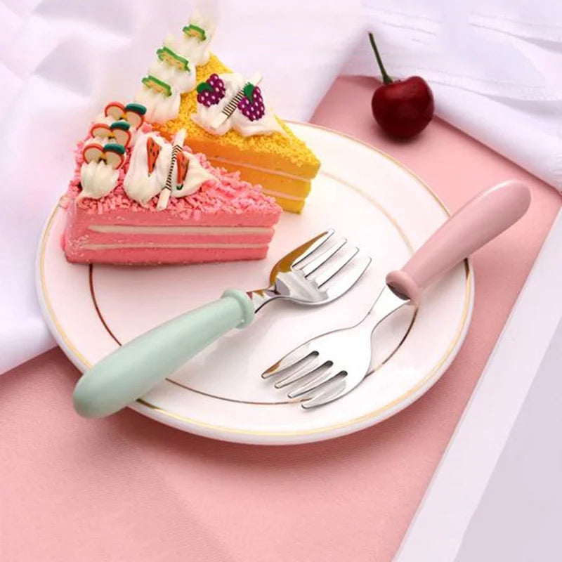 Kids Stainless Steel Cutlery Set – 3-Piece Baby Spoon & Fork Baby Cutlery Set Axl
