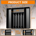 Expandable Kitchen Drawer Organizer | Clear Cutlery Divider Drawer Organizer Axl Black-M