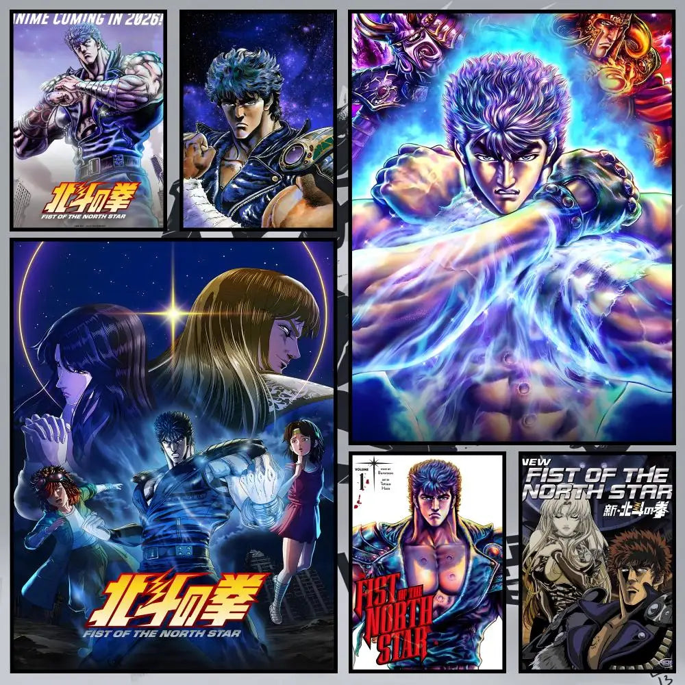 Fist of the North Star Anime Poster – Peel & Stick PVC Wall Art Anime Wall Poster Axl