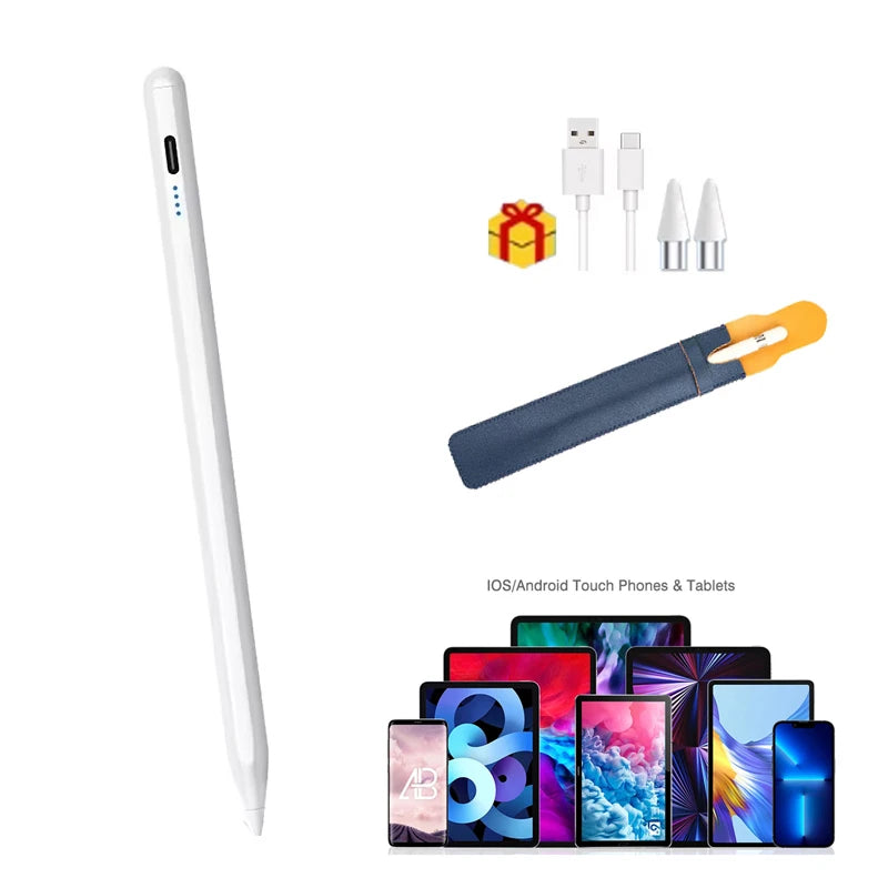 Universal Active Stylus Pen for iOS, Android & Windows Tablet Active Stylus Pen Axl WHITE and blue bag