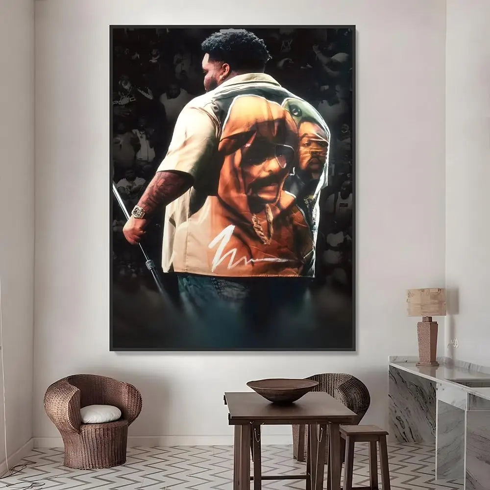 Hip Hop Music Wall Poster Stickers – HD Waterproof PVC Décor Wall Poster Sticker Axl White08 30X40cmNoframe