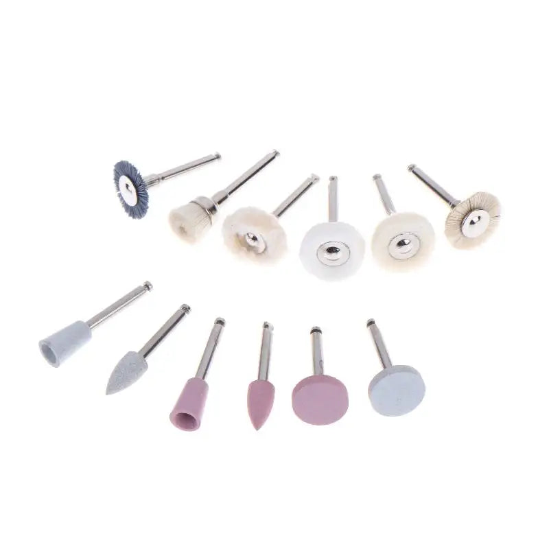 12-Piece Silicone Mixed Grinding & Polishing Head Set | DIY Rotary Tool Accessory Axl