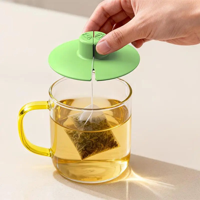 Silicone Tea Bag Squeezer & Holder with Handle | Mug Lid Tea Bag Holder Axl