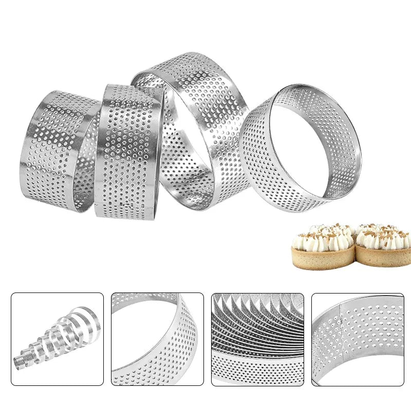 Perforated 304 SS Tart Ring 5cm – French Flan Baking Mold Tart Baking Mold Axl