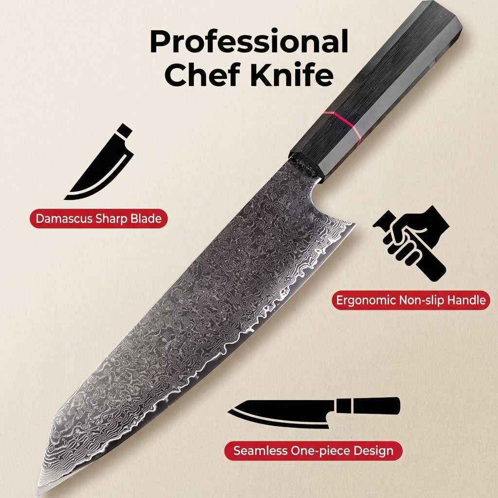 8-Inch 67-Layer Damascus VG10 Chef Knife – Japanese Kitchen Knife Damascus Chef Knife Axl