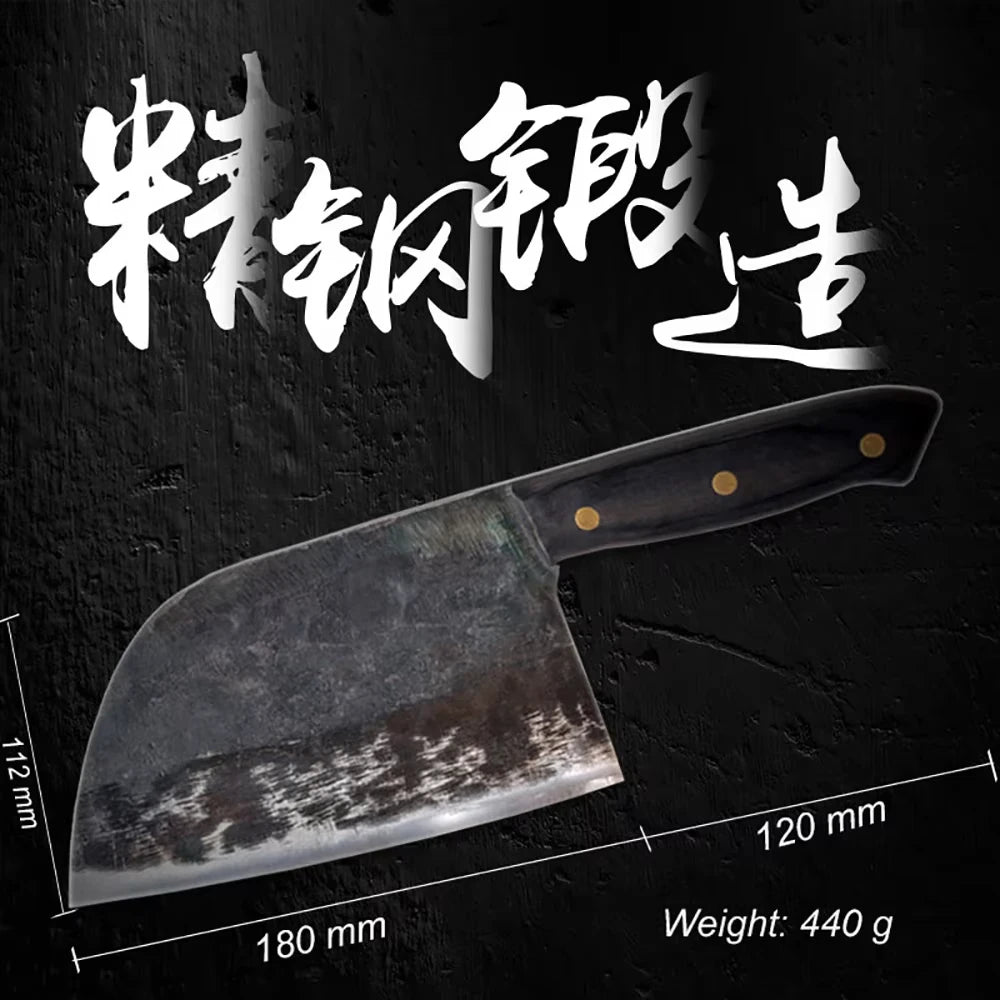XITUO Forged High Carbon Steel Cleaver Knife – Full Tang Kitchen Cleaver Knife Axl
